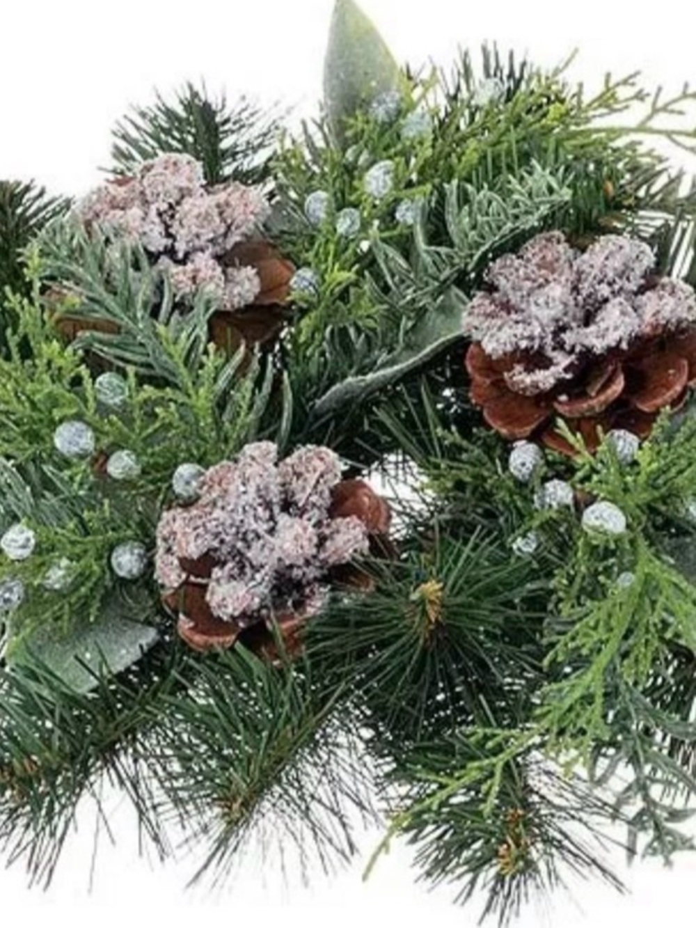 Frosted Pinecone Holiday Wreath - Green